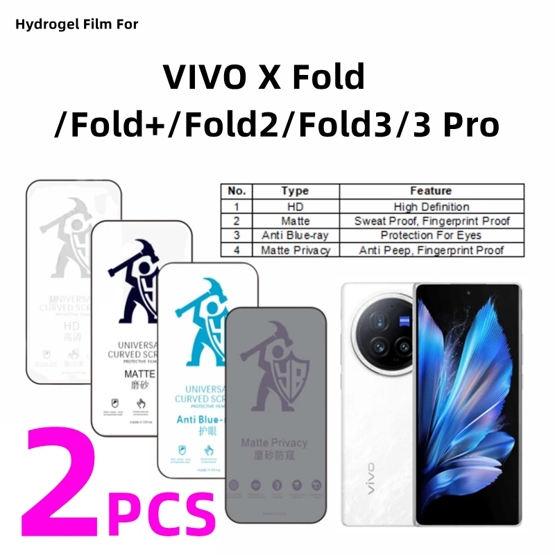 2pcs HD Hydrogel Film For VIVO X Fold 3 Pro Front Matte Screen Protector For VIVO X Fold/Fold+/Fold2/Fold3 Eye Care Anti Spy
2pcs HD Hydrogel Film For VIVO X Fold 3 Pro Front Matte Screen Protector For VIVO X Fold/Fold+/Fold2/Fold3 Eye Care Anti Spy