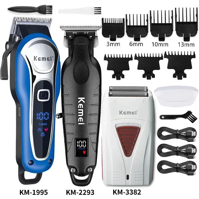 Kemei Hair Clipper Km-1995 Km-2293 Km-3382 Barber Blading Hair Cutting Machine Clipper Grooming Cordless Rechargeable Shaver
Kemei Hair Clipper Km-1995 Km-2293 Km-3382 Barber Blading Hair Cutting Machine Clipper Grooming Cordless Rechargeable Shaver