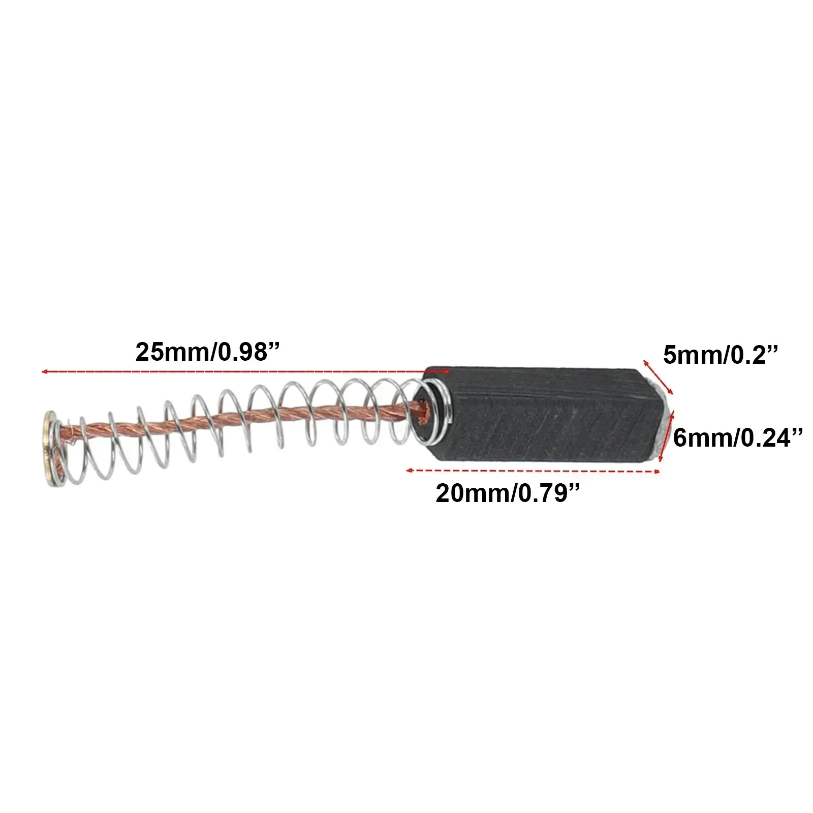 Brand New Carbon Brushes Electric Motors 20mmx6mmx5mm 25mm Spring 2pcs Accessories Carbon + Metal Wide Variety Use
Brand New Carbon Brushes Electric Motors 20mmx6mmx5mm 25mm Spring 2pcs Accessories Carbon + Metal Wide Variety Use