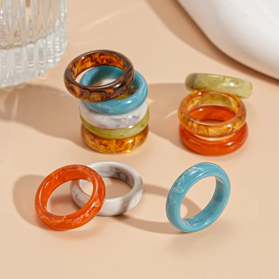 Multi-Color White Red Blue Orange Resin Geometric Round Stackable Finger Ring for Women Fashionable Waterproof Y2K Jewelry Gift
Multi-Color White Red Blue Orange Resin Geometric Round Stackable Finger Ring for Women Fashionable Waterproof Y2K Jewelry Gift