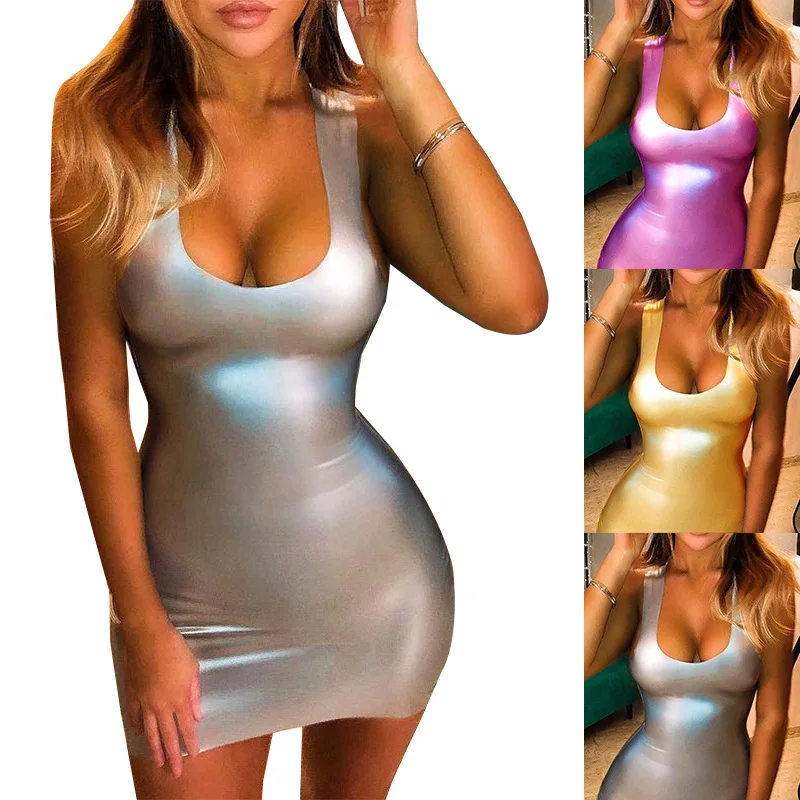 Summer 2024 Sexy Tight Skin-Fit Dress without Sleeves in Patent Leather for Women Commute Style mid Waist Seven Nine Pants
Summer 2024 Sexy Tight Skin-Fit Dress without Sleeves in Patent Leather for Women Commute Style mid Waist Seven Nine Pants