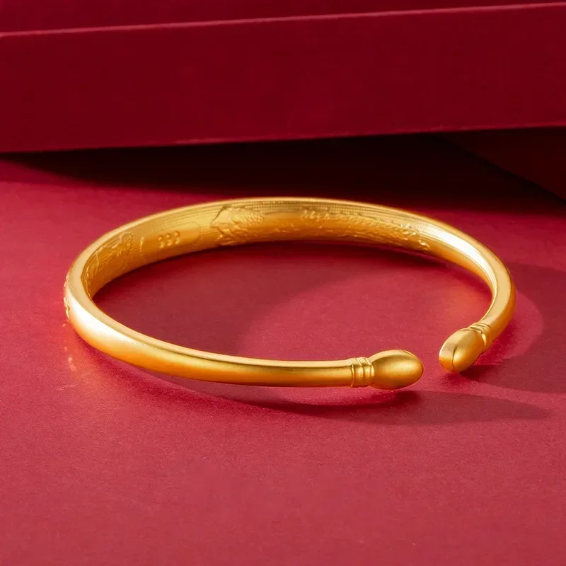 9999 Real Gold 24K Textured Women's Princess Bracelet Fashion Retro Dragon and Phoenix Gypsy Flowers Meteor Shower Open Bracelet
9999 Real Gold 24K Textured Women's Princess Bracelet Fashion Retro Dragon and Phoenix Gypsy Flowers Meteor Shower Open Bracelet