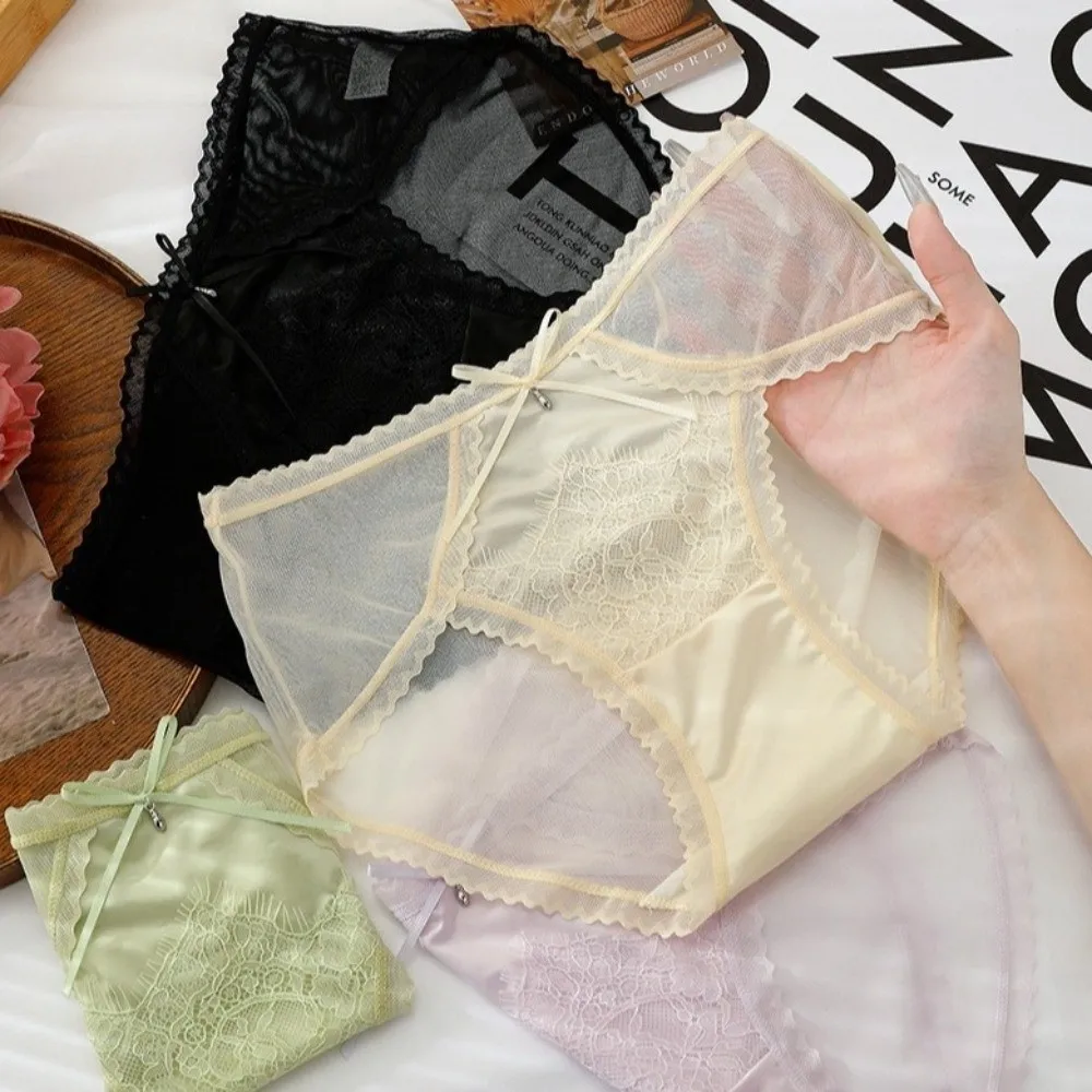 Comfortable Mid Waist Lace Briefs Mesh Transparent Women Underwear Thin Elegant Bow Lace Panties Girl
Comfortable Mid Waist Lace Briefs Mesh Transparent Women Underwear Thin Elegant Bow Lace Panties Girl