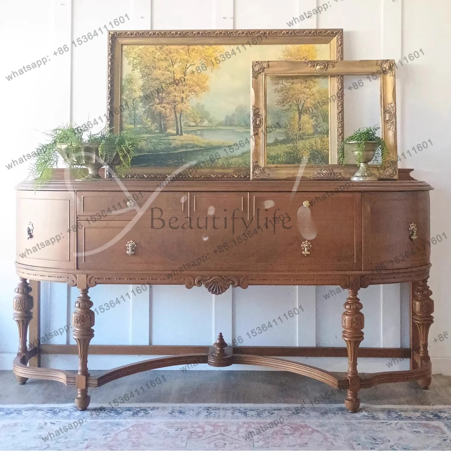 French medieval entrance cabinet solid wood storage American retro partition cabinet
French medieval entrance cabinet solid wood storage American retro partition cabinet