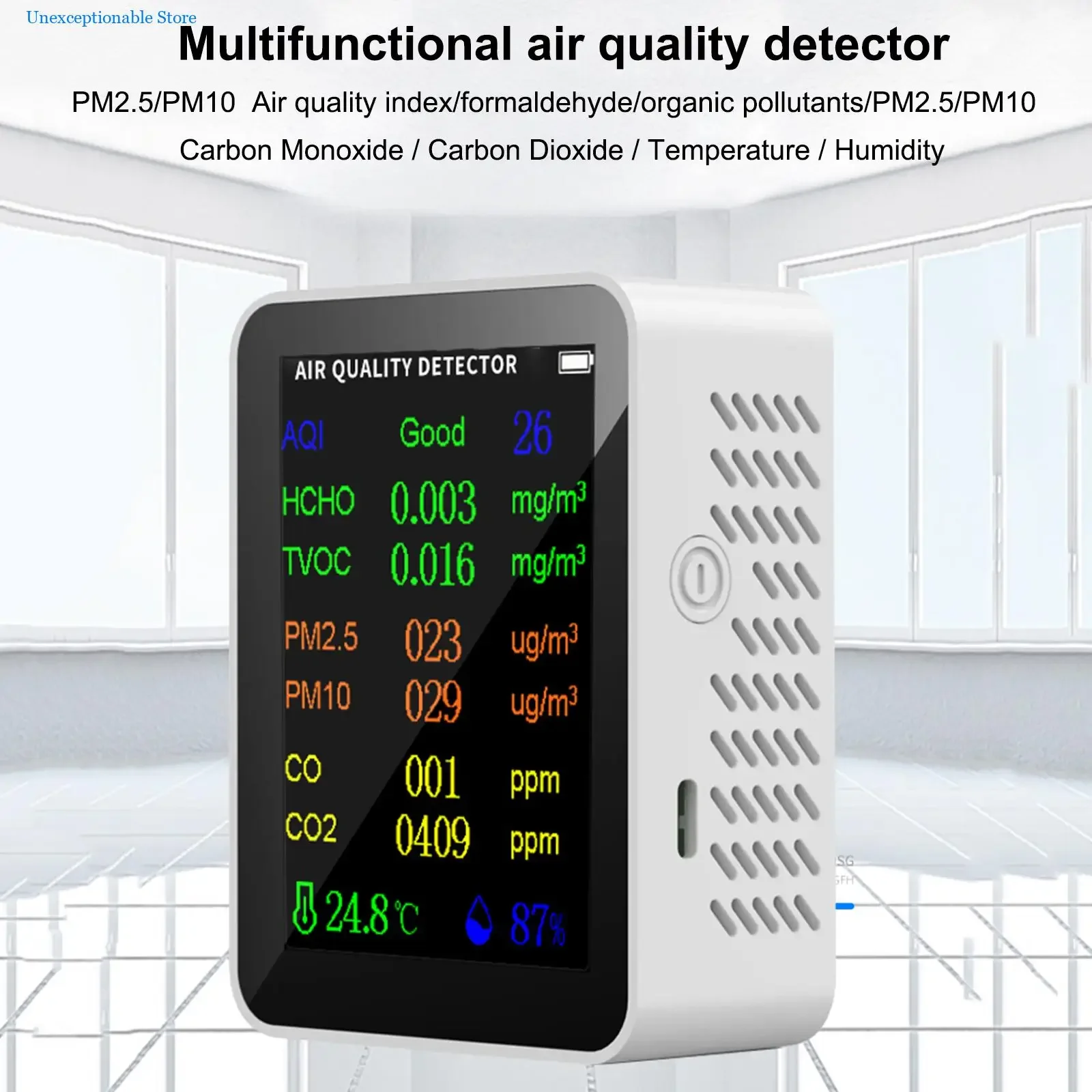9 in 1 Air Quality Detector LCD Digital CO2 CO Formaldehyde HCHO TVOC PM2.5 Monitor Temperature Humidity Meter
9 in 1 Air Quality Detector LCD Digital CO2 CO Formaldehyde HCHO TVOC PM2.5 Monitor Temperature Humidity Meter