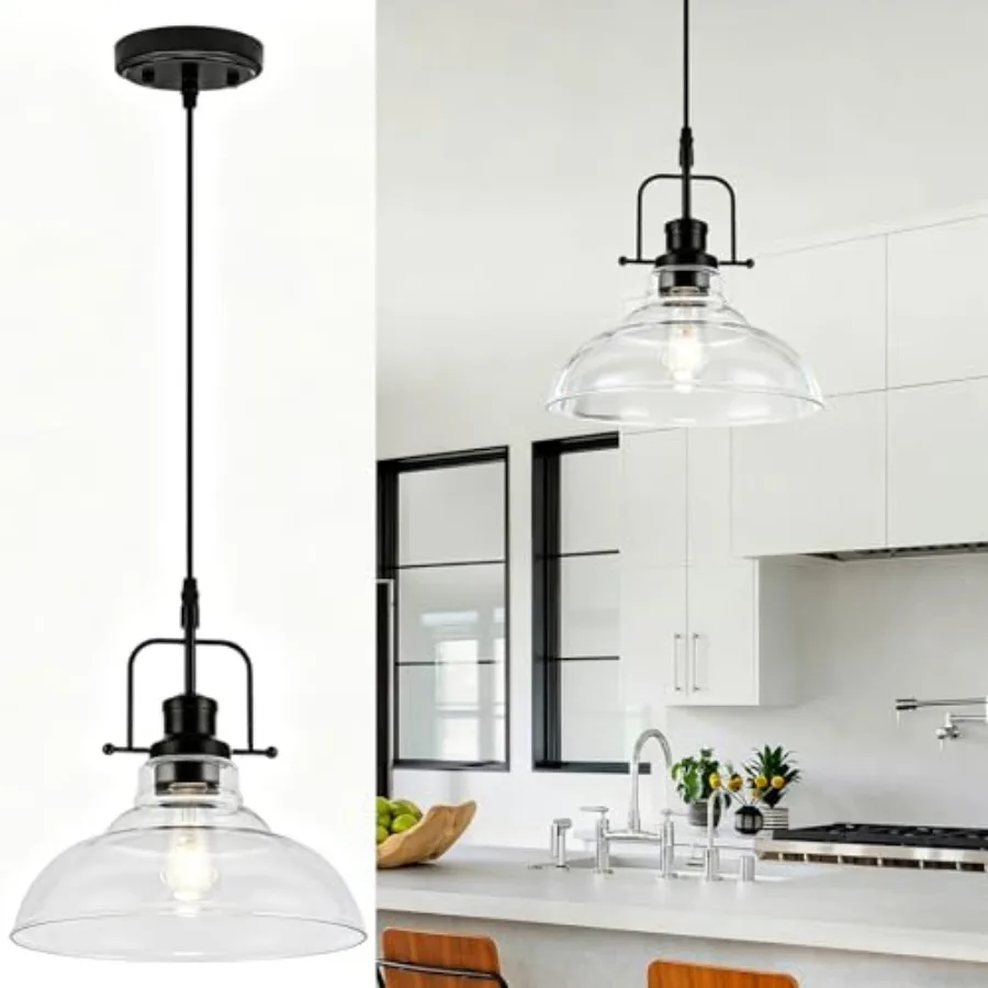Farmhouse Pendant Lights Kitchen Island Lighting, Black Pendant Light Over The Sink, Vintage Clear Glass Pendant Light, Industr
Farmhouse Pendant Lights Kitchen Island Lighting, Black Pendant Light Over The Sink, Vintage Clear Glass Pendant Light, Industr