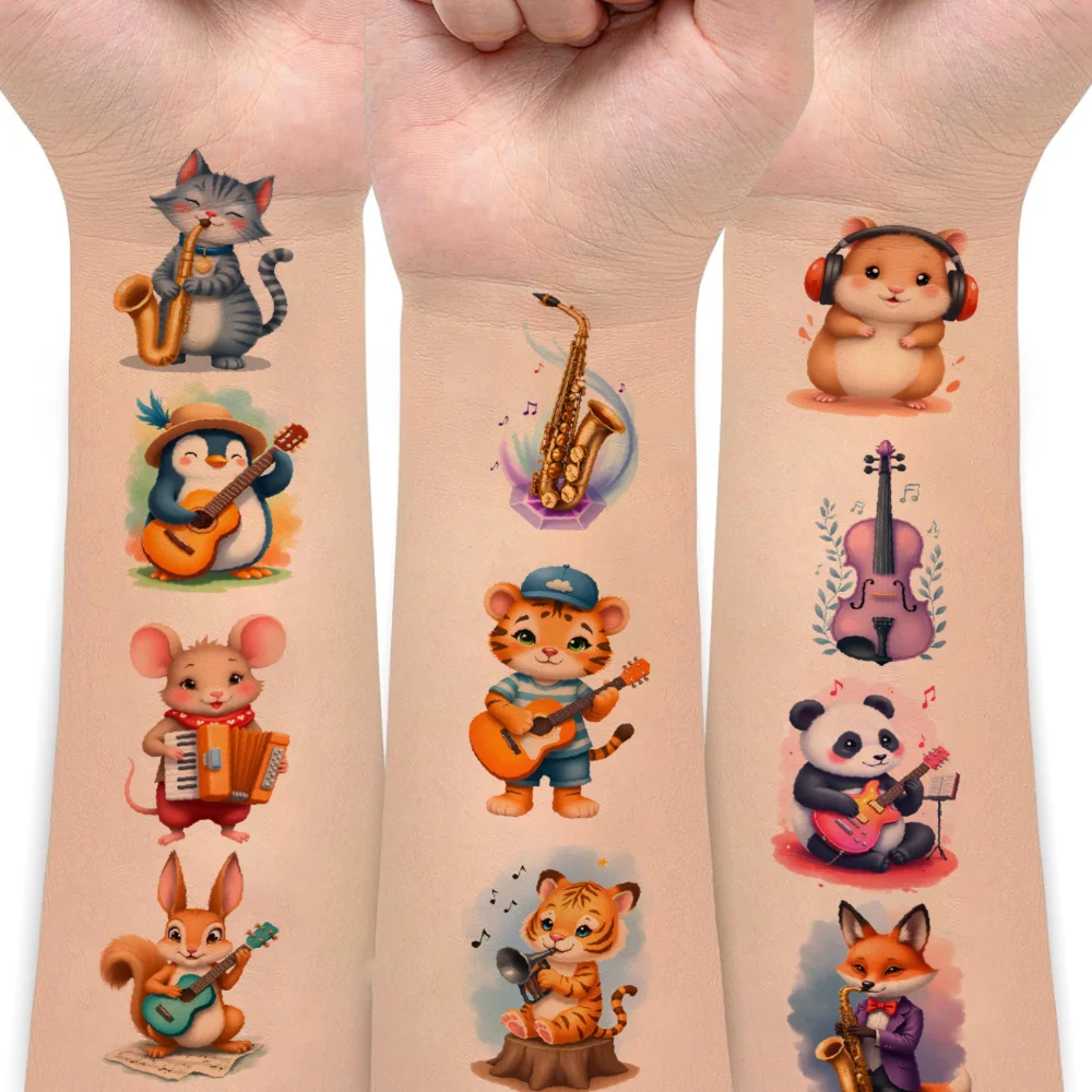 108 шт. временные татуировки, водонепроницаемые долговечные наклейки для тела, музыкальные вечерние татуировки с животными, наклейки
108 шт. временные татуировки, водонепроницаемые долговечные наклейки для тела, музыкальные вечерние татуировки с животными, наклейки