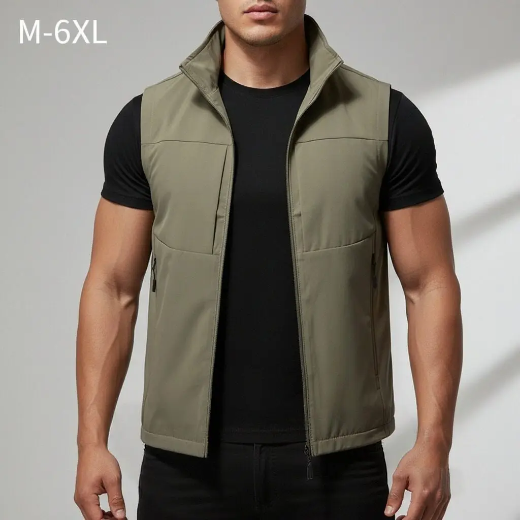 Plus Size Outdoor Men Vest Hiking Sport Thin Sleeveless Jacket Casual Stand Collar Breathable Spring Autumn Mens Waistcoat 8XL
Plus Size Outdoor Men Vest Hiking Sport Thin Sleeveless Jacket Casual Stand Collar Breathable Spring Autumn Mens Waistcoat 8XL