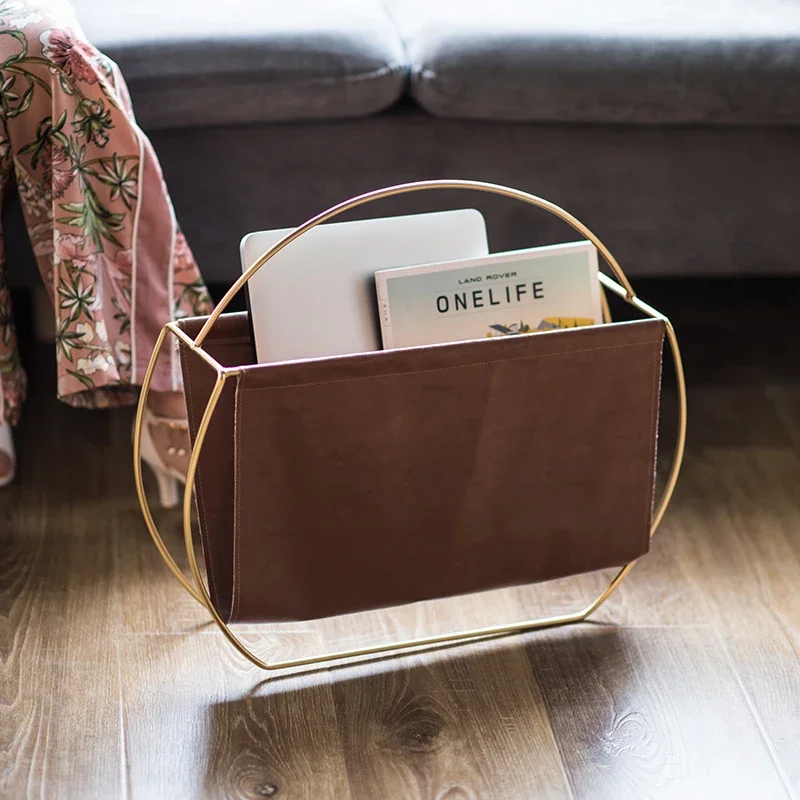 Nordic Metal Leather Magazine Rack Floor Newspaper Storage, Creative Handle Home Bookshelf Solution, Trendy Storage Rack
Nordic Metal Leather Magazine Rack Floor Newspaper Storage, Creative Handle Home Bookshelf Solution, Trendy Storage Rack
