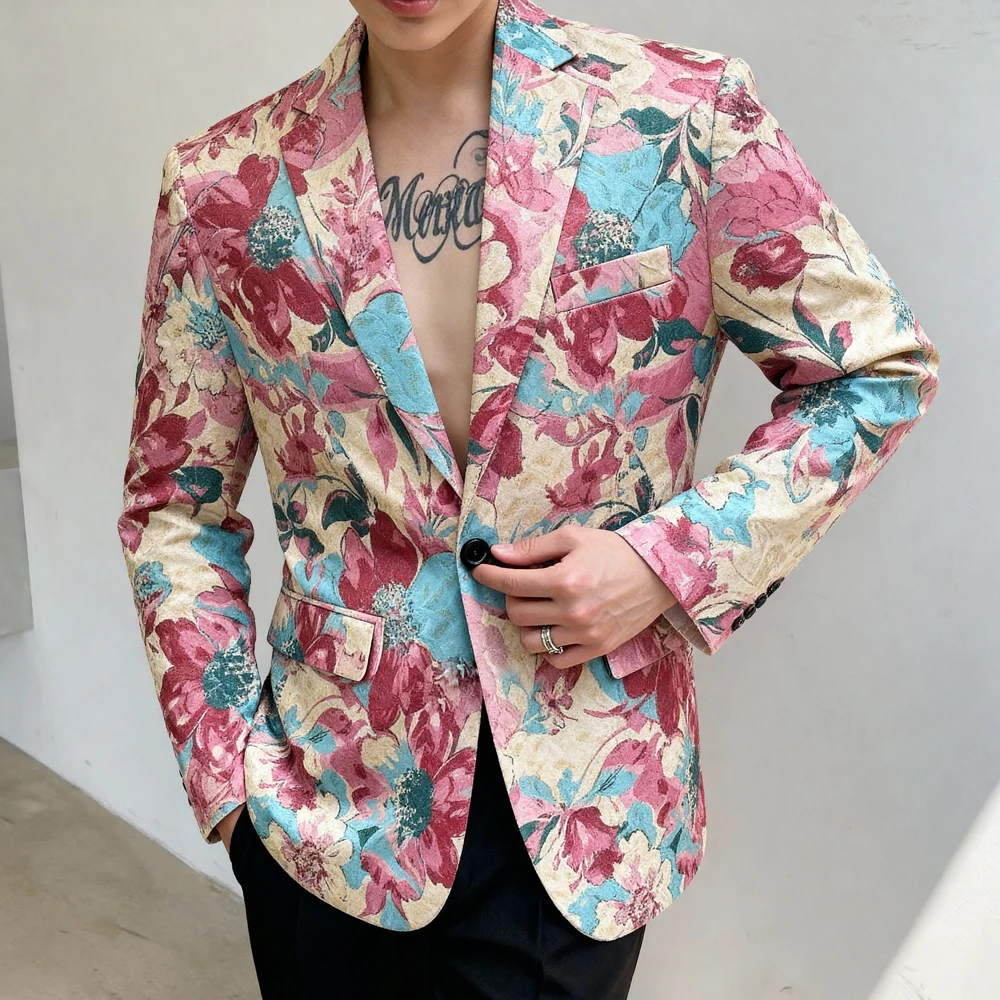 Men's Design Sensation Pink Floral Stage Performance Suit Ele Heavyweight Formal Jaet Faionable Polyester Blend
Men's Design Sensation Pink Floral Stage Performance Suit Ele Heavyweight Formal Jaet Faionable Polyester Blend