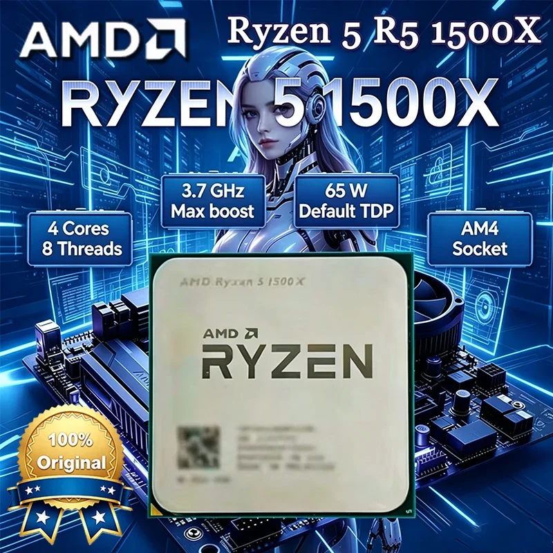 AMD Ryzen 5 1500X AMD R 5 1500X CPU 4-Core 8-Thread 3.7 GHz Unlocked Desktop Processor Socket AM4 Gaming CPU Without Package
AMD Ryzen 5 1500X AMD R 5 1500X CPU 4-Core 8-Thread 3.7 GHz Unlocked Desktop Processor Socket AM4 Gaming CPU Without Package