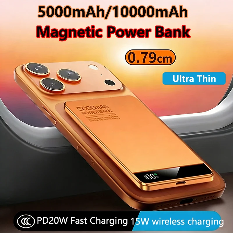 10000mAh Magnetic Power Bank For iWatch Apple Watch Wireless Fast Charger External Battery for Magsafe for iPhone 17 16 15 14 13
10000mAh Magnetic Power Bank For iWatch Apple Watch Wireless Fast Charger External Battery for Magsafe for iPhone 17 16 15 14 13