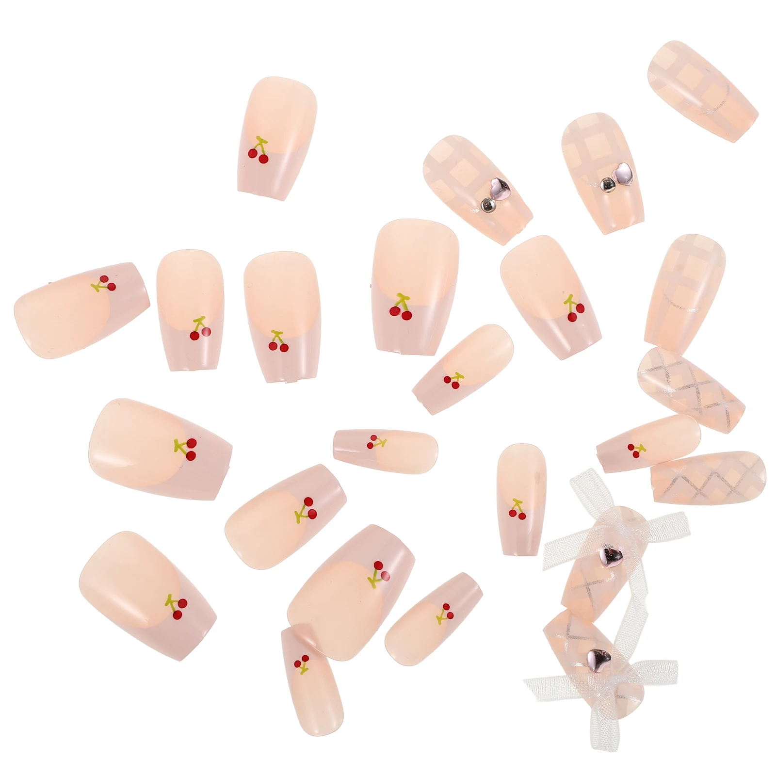 Cartoon Wearing Armor French Tip Acrylic Cute False Pink Bow Full Cover Fake Nails Reusable Glue Cherry Gems False
Cartoon Wearing Armor French Tip Acrylic Cute False Pink Bow Full Cover Fake Nails Reusable Glue Cherry Gems False