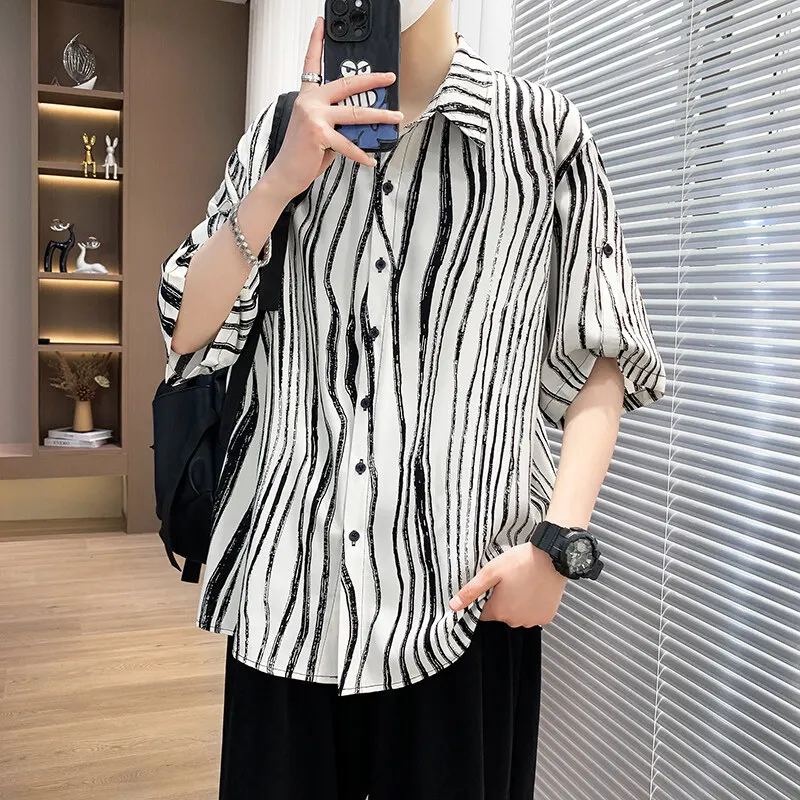 2025 summer shirts male new style Men's Fashion Striped Shirt Mens Slim fit Business Casual High Quality classic Shirts men
2025 summer shirts male new style Men's Fashion Striped Shirt Mens Slim fit Business Casual High Quality classic Shirts men