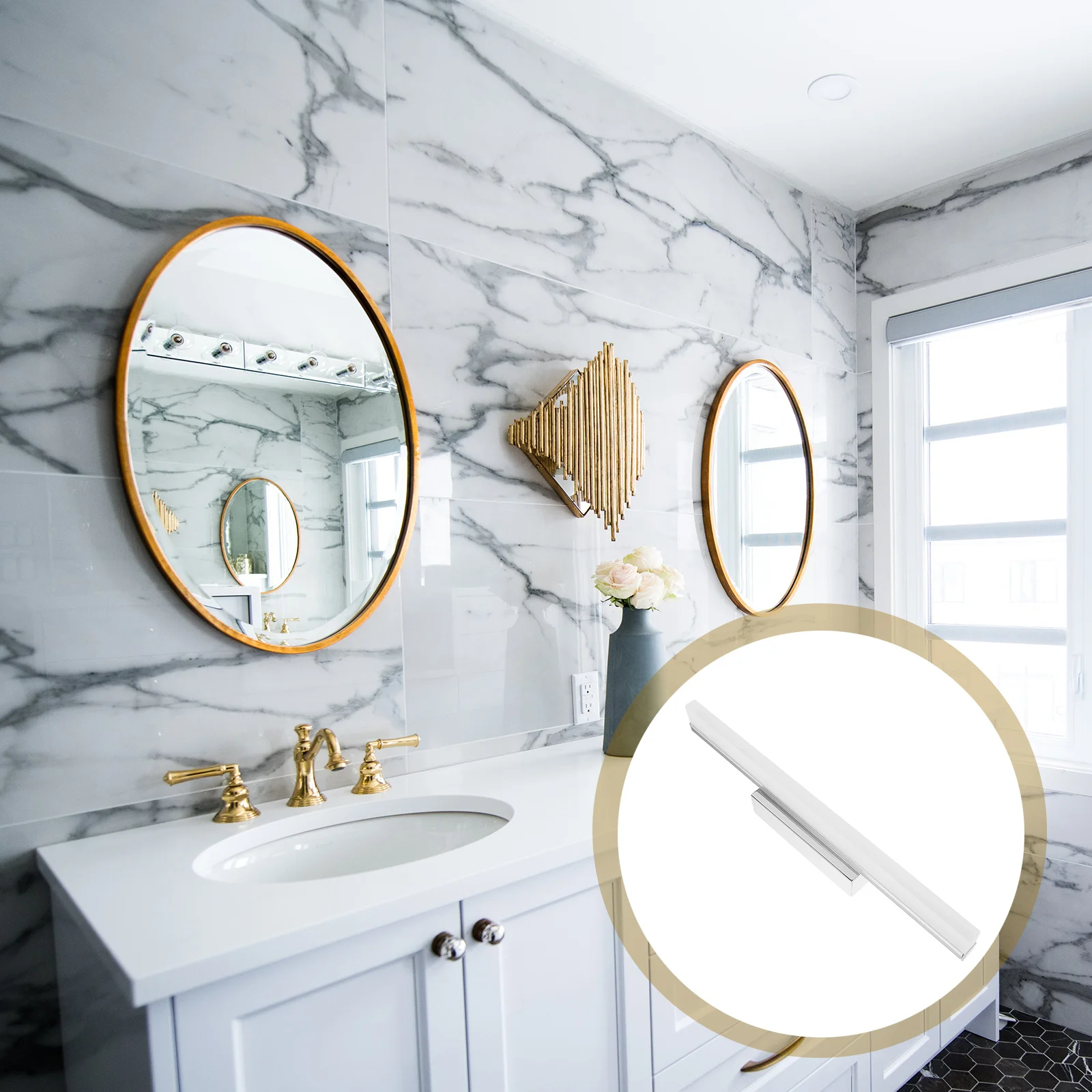 Bathroom Mirror LED Light Waterproof Anti-Fog Stylish Vanity Lamp Stainless Steel Base Wall Light White Mirror Lamp
Bathroom Mirror LED Light Waterproof Anti-Fog Stylish Vanity Lamp Stainless Steel Base Wall Light White Mirror Lamp