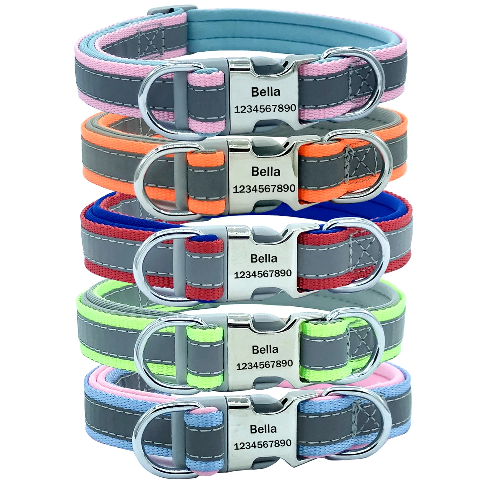 Reflective Personalized Dog Collar Custom ID Collars Durable Nylon Puppy Collar Adjustable for Small Medium Large Dogs
Reflective Personalized Dog Collar Custom ID Collars Durable Nylon Puppy Collar Adjustable for Small Medium Large Dogs