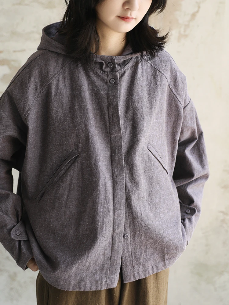 Early Autumn Casual Long Sve Women's Jaet Linen Cotton Blend Hooded Coat Loose Fit Sle Korean Faion New 2026
Early Autumn Casual Long Sve Women's Jaet Linen Cotton Blend Hooded Coat Loose Fit Sle Korean Faion New 2026