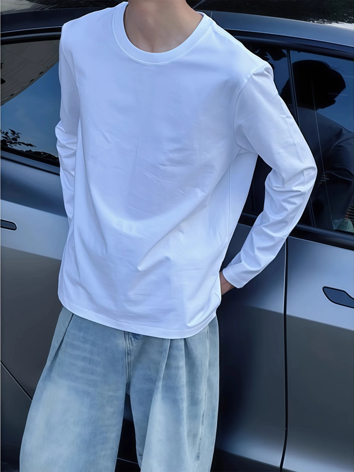 White Long Sleeve T-Shirt Unisex Casual round Neck Base Shirt Inner Wear Comfortable Soft Cotton Autumn Sun Clean Style Top
White Long Sleeve T-Shirt Unisex Casual round Neck Base Shirt Inner Wear Comfortable Soft Cotton Autumn Sun Clean Style Top