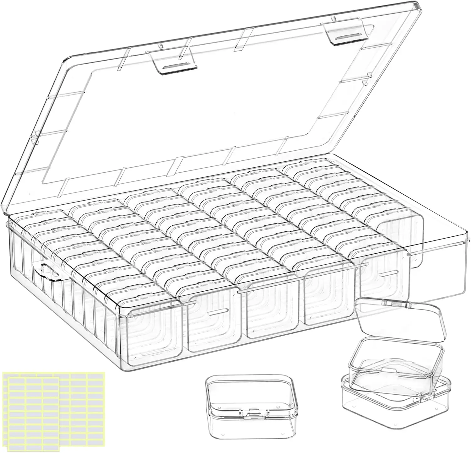 Large Bead Organizer Box, 66 Pcs Clear Storage Containers with Labels, Mini Craft Case with Handle for Jewelry Screws Seeds Arts
Large Bead Organizer Box, 66 Pcs Clear Storage Containers with Labels, Mini Craft Case with Handle for Jewelry Screws Seeds Arts