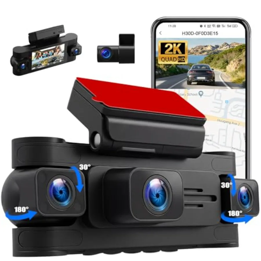 Car dash cam for 360 monitoring, ABS plastic body, black color, 4-channel 2K+1080P recording with 5GHz WiFi, GPS, night vision,
Car dash cam for 360 monitoring, ABS plastic body, black color, 4-channel 2K+1080P recording with 5GHz WiFi, GPS, night vision,