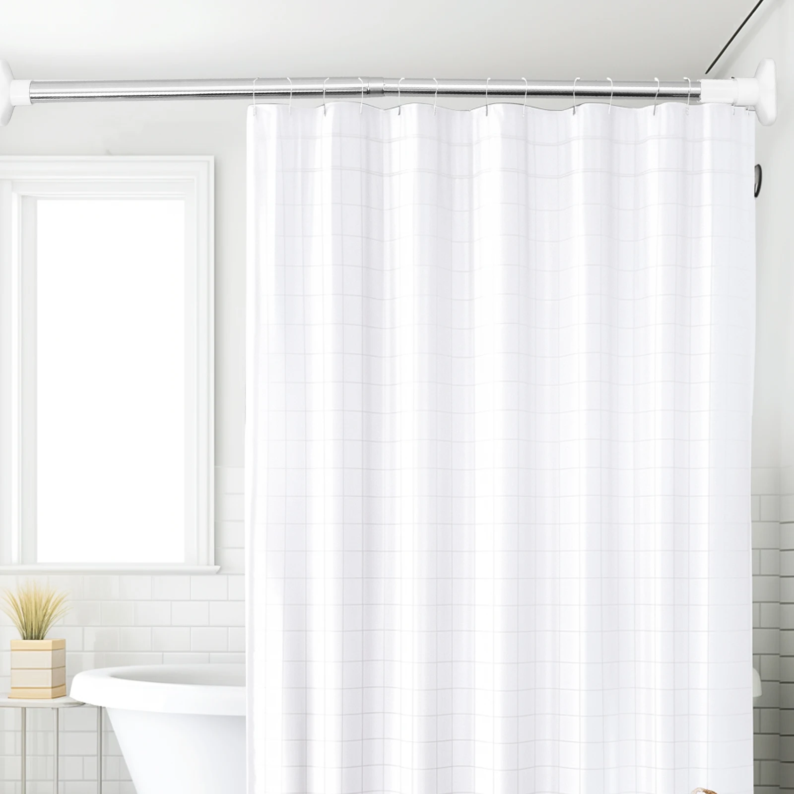 Adjustable Stainless Steel Telescopic Curtain Rod White Extendable Tension Pole No Drilling Rust Resistant ABS Multi
Adjustable Stainless Steel Telescopic Curtain Rod White Extendable Tension Pole No Drilling Rust Resistant ABS Multi