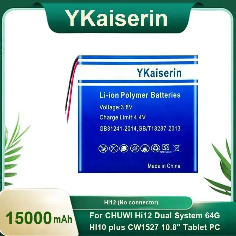 15000mAh YKaiserin Battery for CHUWI Hi12 Dual System 64G Chuwi HI10 Plus HI10plus CWI527 CW1527 10.8" Tablet PC Batteries
15000mAh YKaiserin Battery for CHUWI Hi12 Dual System 64G Chuwi HI10 Plus HI10plus CWI527 CW1527 10.8" Tablet PC Batteries