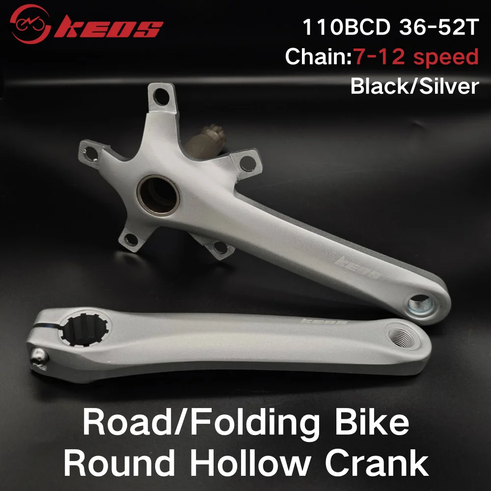 KEOS 110BCD Hollow Integrated Crank 170mm Silver 5-Claw Positive Negative Tooth Single Chainring 36-52T for Road/Folding Bike
KEOS 110BCD Hollow Integrated Crank 170mm Silver 5-Claw Positive Negative Tooth Single Chainring 36-52T for Road/Folding Bike
