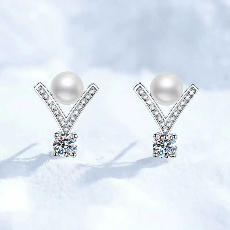 S925 Jewelry Sterling Silver for Your Jewelry Earrings Freshwater Pearl Earrings for Women K-Style V-Shaped 100% D Color 60 Points Moissanite
S925 Jewelry Sterling Silver for Your Jewelry Earrings Freshwater Pearl Earrings for Women K-Style V-Shaped 100% D Color 60 Points Moissanite