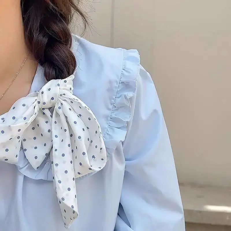 Long Ribbon Scarf Women Polka Dot Design Narrow 2 Ways Tie Bag Handle Headband Choker for Gifting
Long Ribbon Scarf Women Polka Dot Design Narrow 2 Ways Tie Bag Handle Headband Choker for Gifting