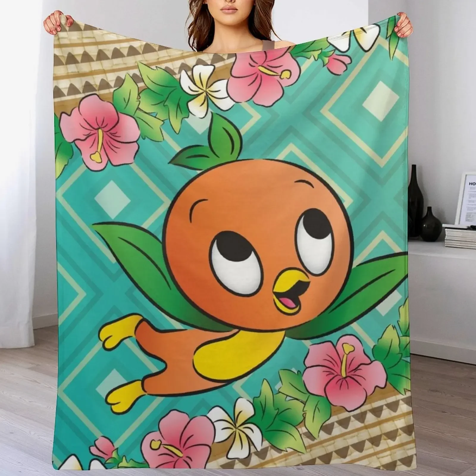 Tropical Turq Orange Bird Throw Blanket Easy Care Comfortable Blanket for Couch
Tropical Turq Orange Bird Throw Blanket Easy Care Comfortable Blanket for Couch