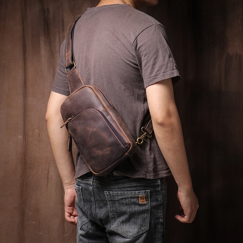Handmade First Layer Cowhide Chest Bag Men's Vintage Leather Messenger Crazy Horse Sports Korean Style Trendy
Handmade First Layer Cowhide Chest Bag Men's Vintage Leather Messenger Crazy Horse Sports Korean Style Trendy