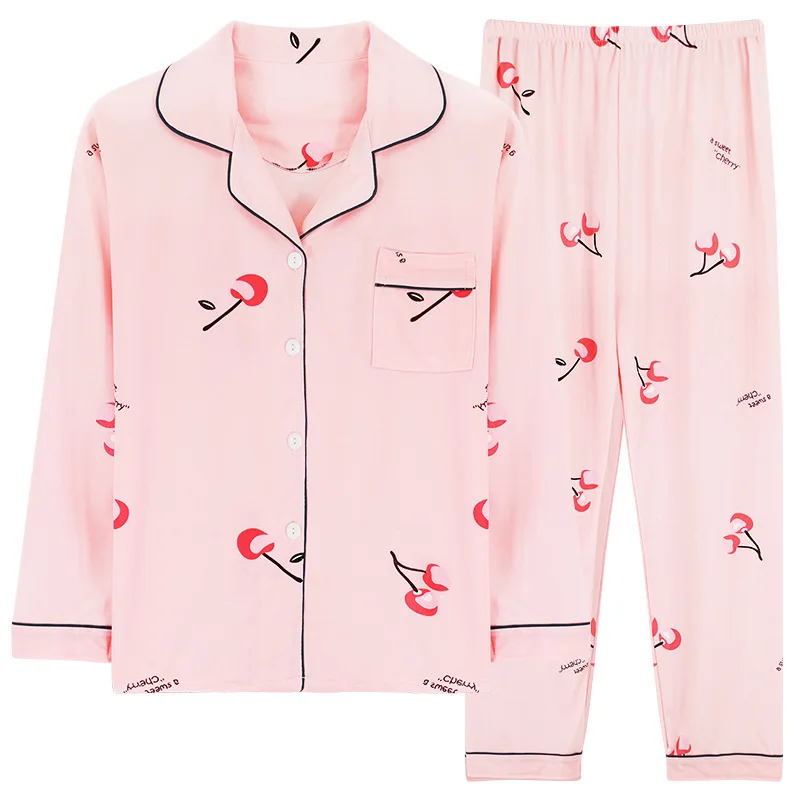 Spring Autumn Women's Pajamas Set Long Sleeve Lapel Cardigan Pants Thin Printed Home Suit Sweet Cute Loose Fit Loungewear
Spring Autumn Women's Pajamas Set Long Sleeve Lapel Cardigan Pants Thin Printed Home Suit Sweet Cute Loose Fit Loungewear