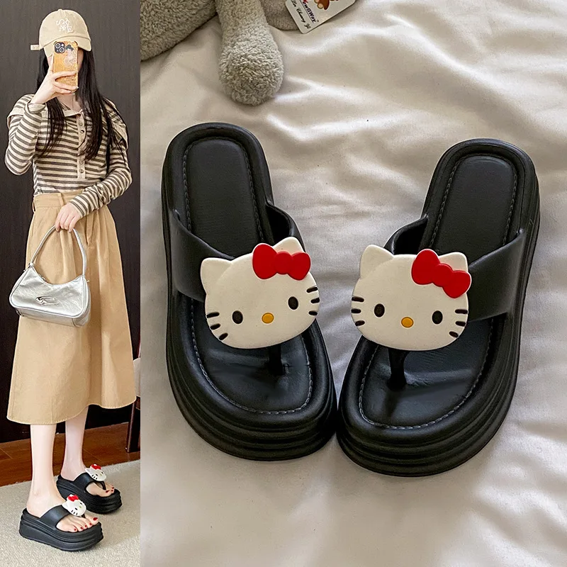 Cartoon Hello Kitty Women Flip Flops Summer Slippers Sanrio Kawaii Anime Cute Kt Girls Non-Slip Thick Sole Fashion Home Shoes
Cartoon Hello Kitty Women Flip Flops Summer Slippers Sanrio Kawaii Anime Cute Kt Girls Non-Slip Thick Sole Fashion Home Shoes
