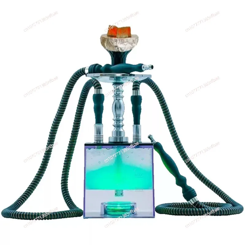 Arab hookah: Square double-pipe hookah set with LED lights and full set of accessories
Arab hookah: Square double-pipe hookah set with LED lights and full set of accessories