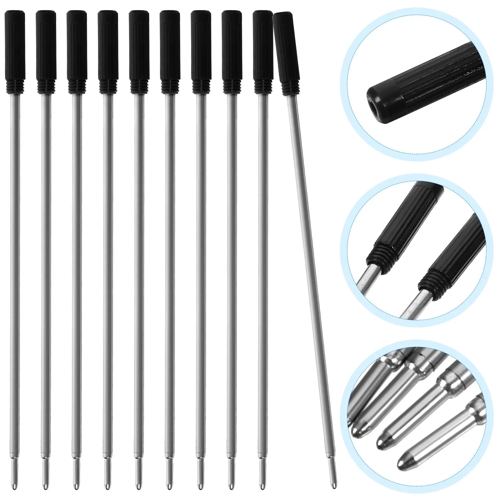 20Pcs Neutral Pen Refills Black Ballpoint Gel Ink Refillable for Students Office Drawing Writing Smooth Safe Non-Scratch Fine
20Pcs Neutral Pen Refills Black Ballpoint Gel Ink Refillable for Students Office Drawing Writing Smooth Safe Non-Scratch Fine