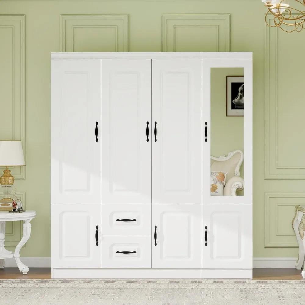 5-Door Mirror Wardrobe - Spacious Bedroom Storage with 2 Drawers & Hanging Rods
5-Door Mirror Wardrobe - Spacious Bedroom Storage with 2 Drawers & Hanging Rods