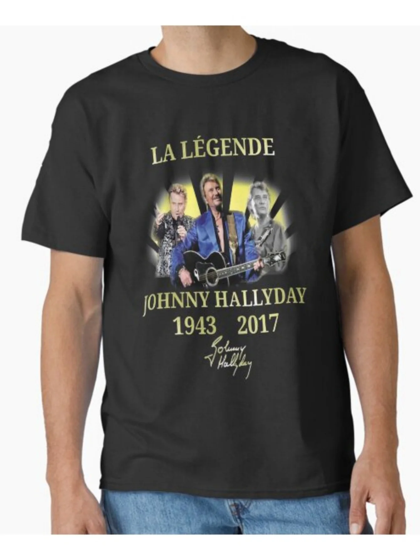Классическая мужская черная хлопковая футболка с круглым вырезом Johnny Hallyday с короткими рукавами — винтажный рок-графический принт, дышащее лето
Классическая мужская черная хлопковая футболка с круглым вырезом Johnny Hallyday с короткими рукавами — винтажный рок-графический принт, дышащее лето