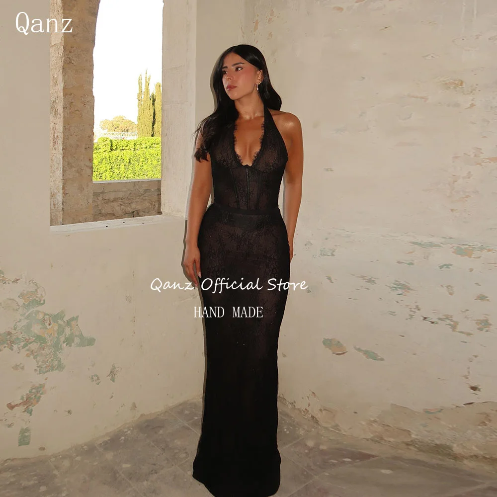 Qanz Back Women's Formal Evening Gowns Mermaid Lace Appliques Vestidos De Fiesta Elegantes Halter Neck Wedding Party Customized
Qanz Back Women's Formal Evening Gowns Mermaid Lace Appliques Vestidos De Fiesta Elegantes Halter Neck Wedding Party Customized