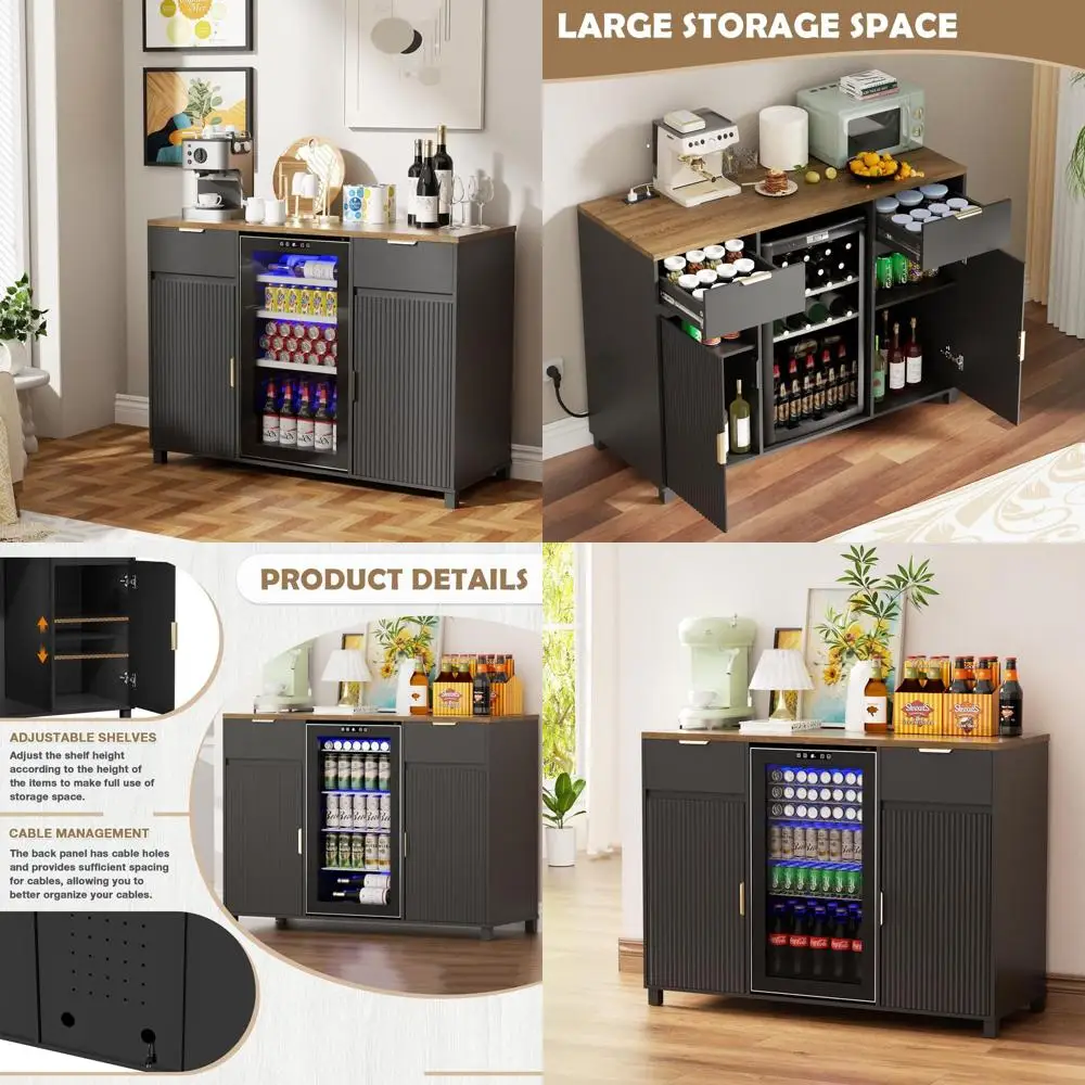 Bar Cabinet with Ridged Storage, Wine Cabinet with Outlet, Compact Cabinet with Sliding Door for Dining, Living, and Kitchen Spa
Bar Cabinet with Ridged Storage, Wine Cabinet with Outlet, Compact Cabinet with Sliding Door for Dining, Living, and Kitchen Spa