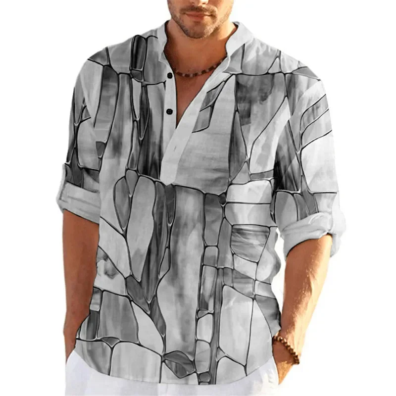 Fashion Abstract Color Blocking 3D Printed Henry Shirt Men's Street Oversized Stand Up Collar Long Sleeved Shirt Top Men's Shirt
Fashion Abstract Color Blocking 3D Printed Henry Shirt Men's Street Oversized Stand Up Collar Long Sleeved Shirt Top Men's Shirt