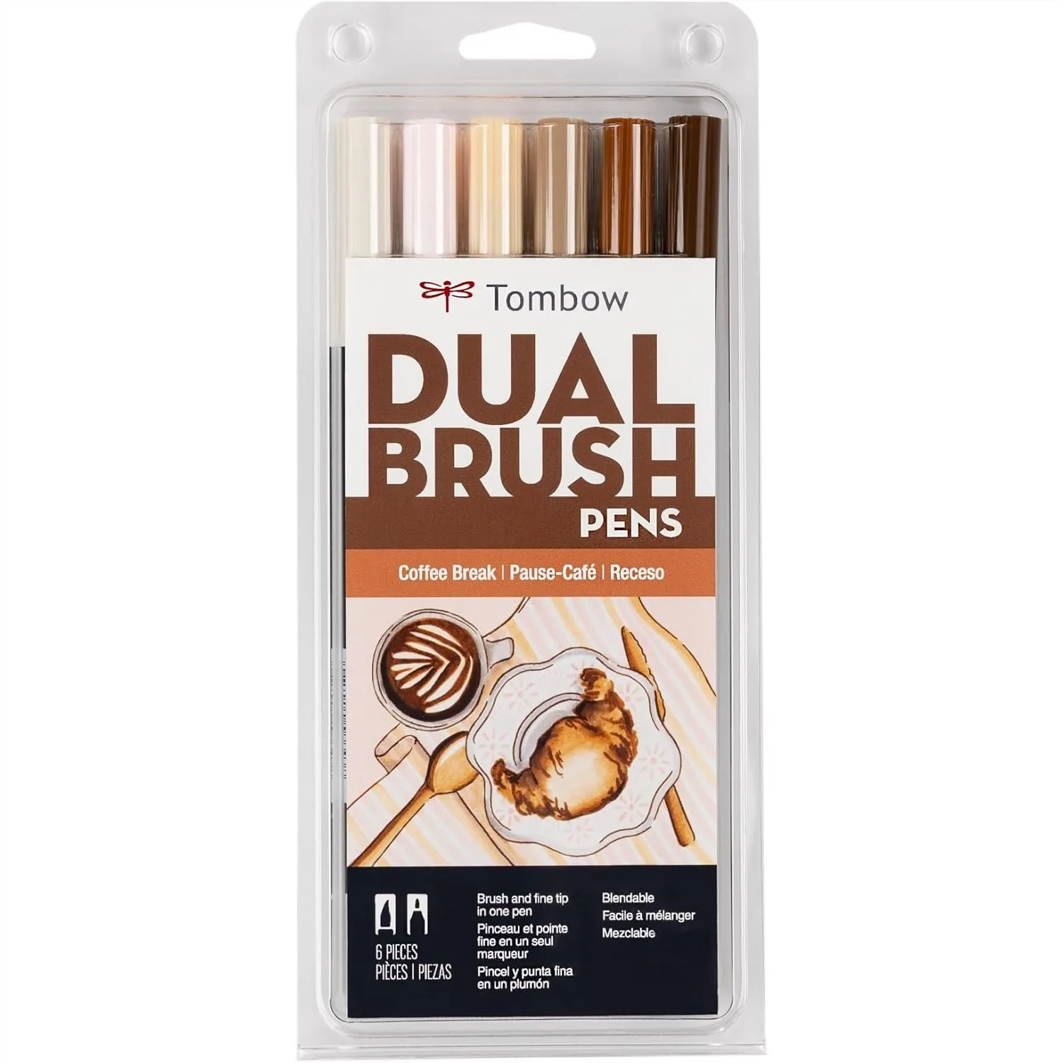 Dual Brush Pen Art Markers 6-Pack Coffee Break Colors Water-Based Ink for Hand Lettering Watercolor and Fine Art
Dual Brush Pen Art Markers 6-Pack Coffee Break Colors Water-Based Ink for Hand Lettering Watercolor and Fine Art