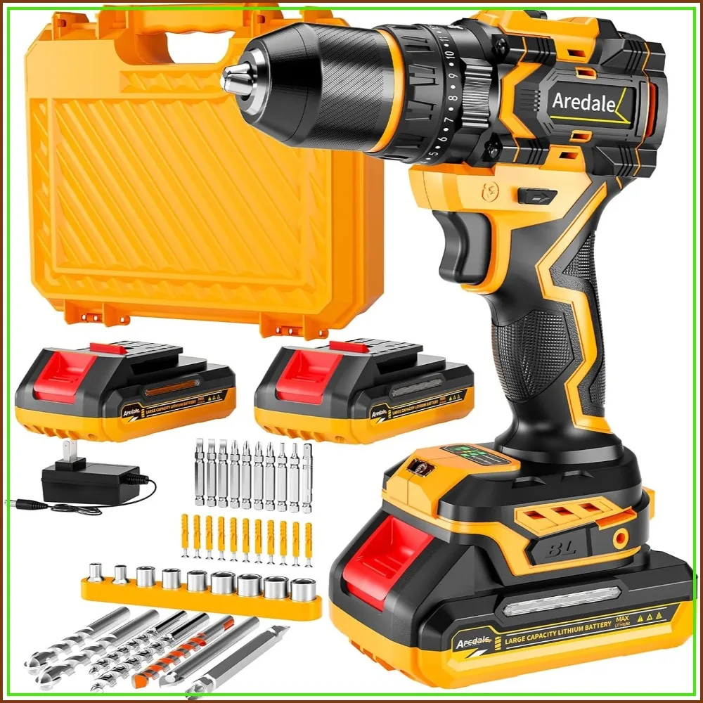 20V Brushless Cordless Drill Set with 2x2.0Ah Battery, 3/8" Keyless Chuck, Variable Speed for Home DIY & Woodworking
20V Brushless Cordless Drill Set with 2x2.0Ah Battery, 3/8" Keyless Chuck, Variable Speed for Home DIY & Woodworking