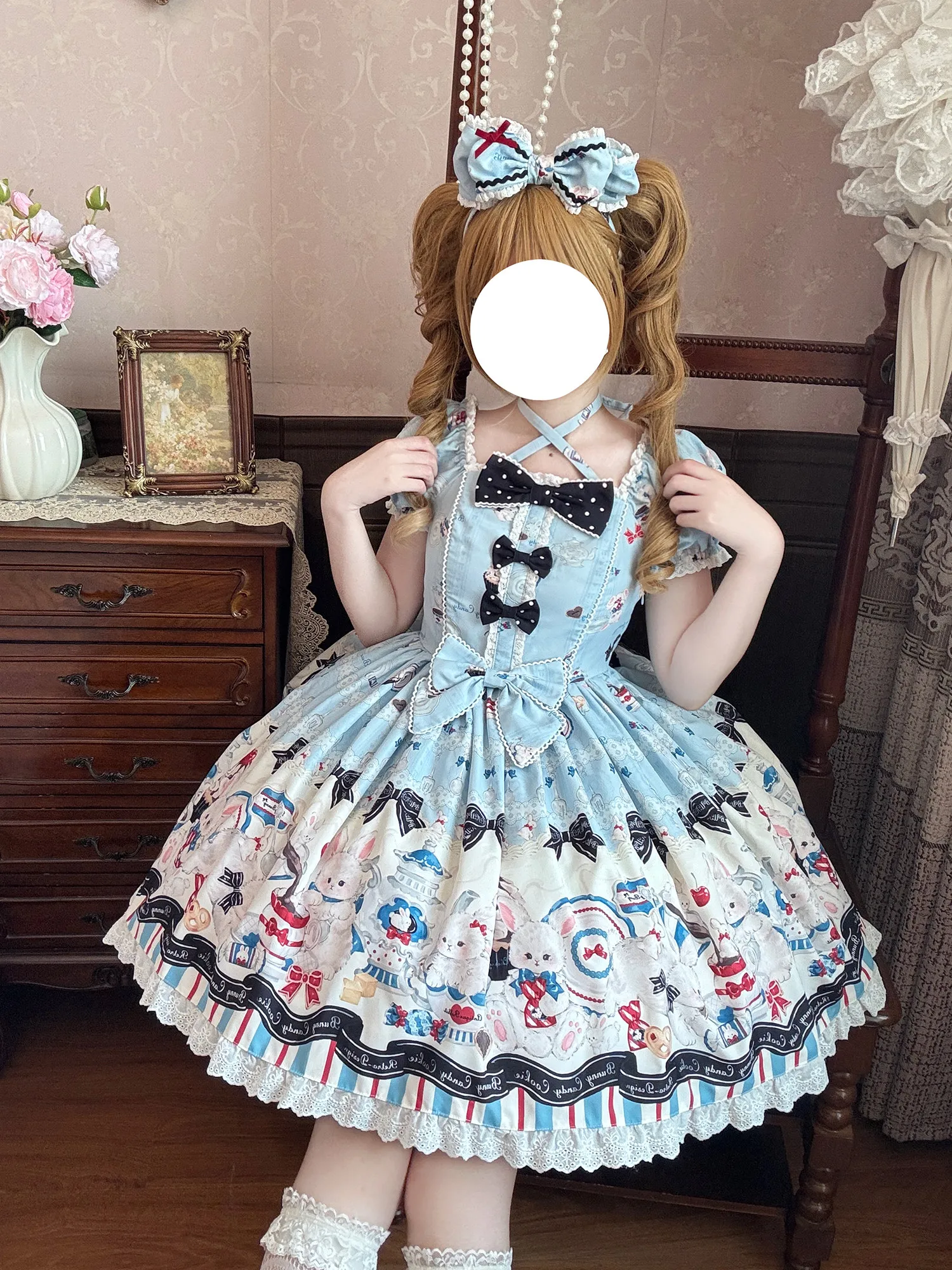 Myth Rabbit Tea Party - Sweet Lolita Dress Set, Bunny Print JSK by TwilightCrush
Myth Rabbit Tea Party - Sweet Lolita Dress Set, Bunny Print JSK by TwilightCrush
