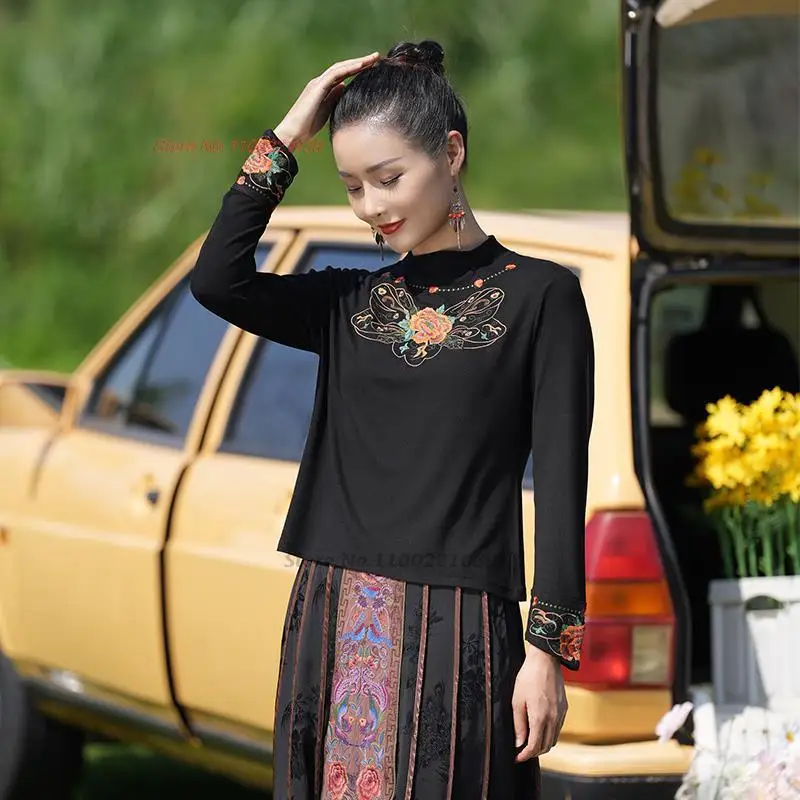 2024 chinese traditional t-shirt national flower embroidery stand collar shirt vintage hanfu tops oriental tang suit base shirt
2024 chinese traditional t-shirt national flower embroidery stand collar shirt vintage hanfu tops oriental tang suit base shirt