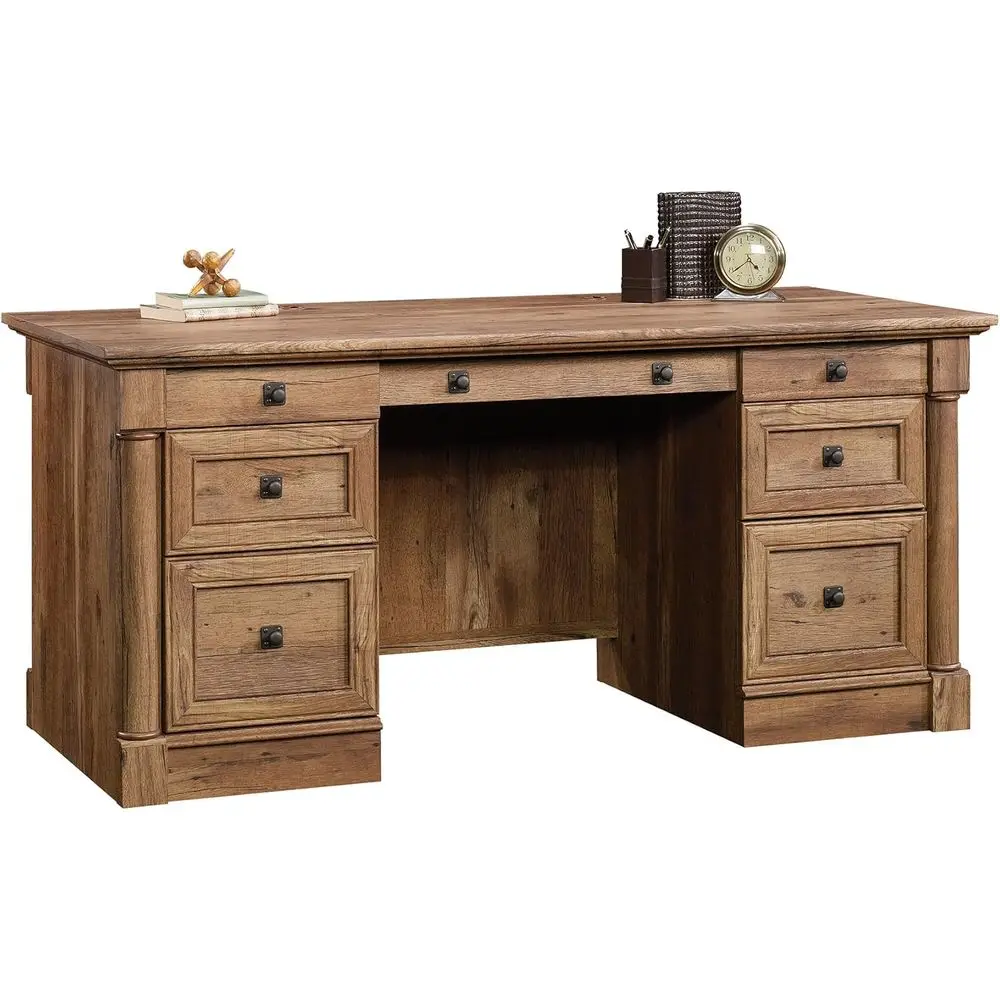 Executive Desk, 29.5D x 65.1W x 29.61H, Vintage Oak Finish
Executive Desk, 29.5D x 65.1W x 29.61H, Vintage Oak Finish