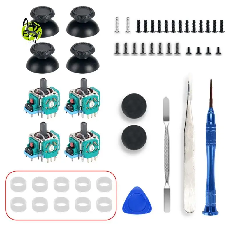 AED7-4PCS Analog Joystick With Joystick Caps For PS5 Controller 3D Analog Joystick Potentiometer With 10 Joystick Rubber Ring
AED7-4PCS Analog Joystick With Joystick Caps For PS5 Controller 3D Analog Joystick Potentiometer With 10 Joystick Rubber Ring