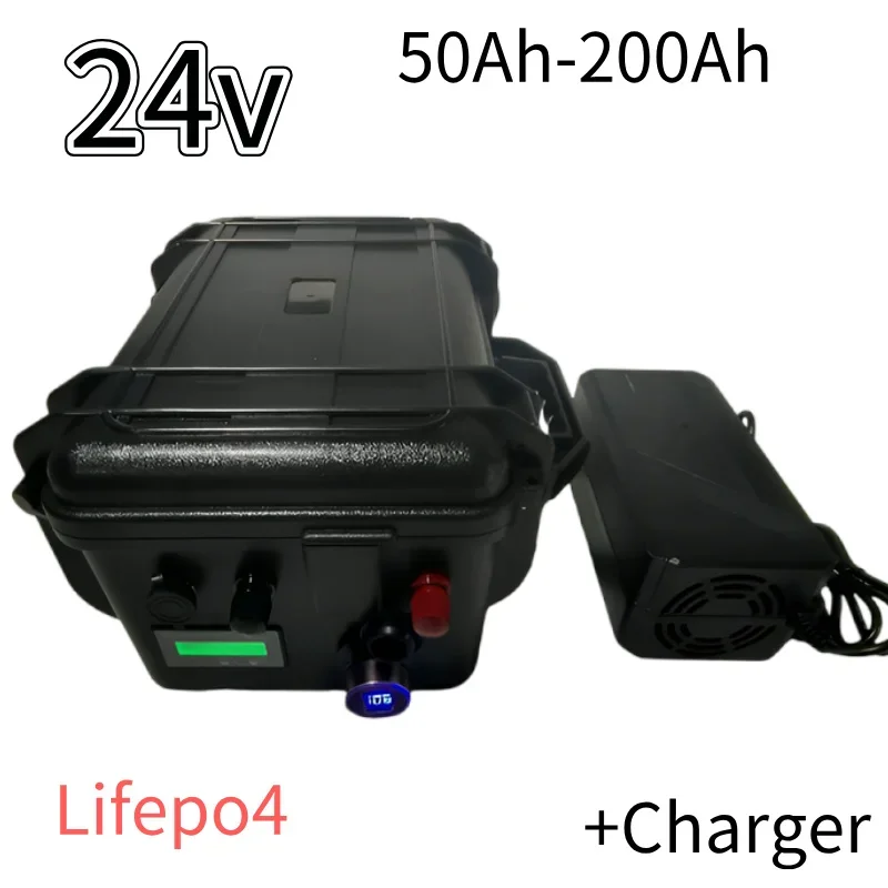Waterproof LiFePO4 24v 50Ah 60ah 80ah 100Ah 120ah 150ah 200ah lithium battery BMS for trolling motor inverter 10A charger
Waterproof LiFePO4 24v 50Ah 60ah 80ah 100Ah 120ah 150ah 200ah lithium battery BMS for trolling motor inverter 10A charger