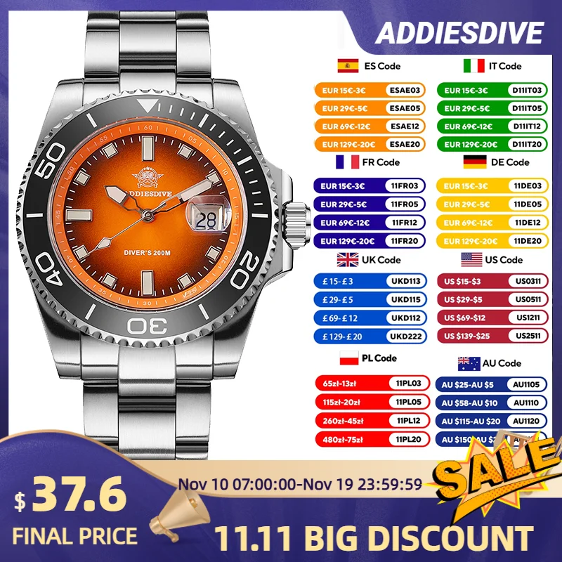 ADDIESDIVE мужские часы модные 41 мм кварцевые часы с вращающимся безелем 200 м дайверские часы стальной ремешок BGW9 светящиеся часы новые AD2089
ADDIESDIVE мужские часы модные 41 мм кварцевые часы с вращающимся безелем 200 м дайверские часы стальной ремешок BGW9 светящиеся часы новые AD2089