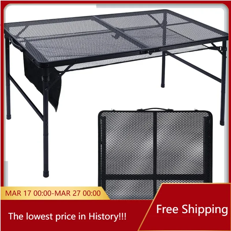 Folding Grill Table, Portable Camping Table, Lightweight Height Adjustable Metal Table with Mesh Desktop and Mesh Bag,
Folding Grill Table, Portable Camping Table, Lightweight Height Adjustable Metal Table with Mesh Desktop and Mesh Bag,