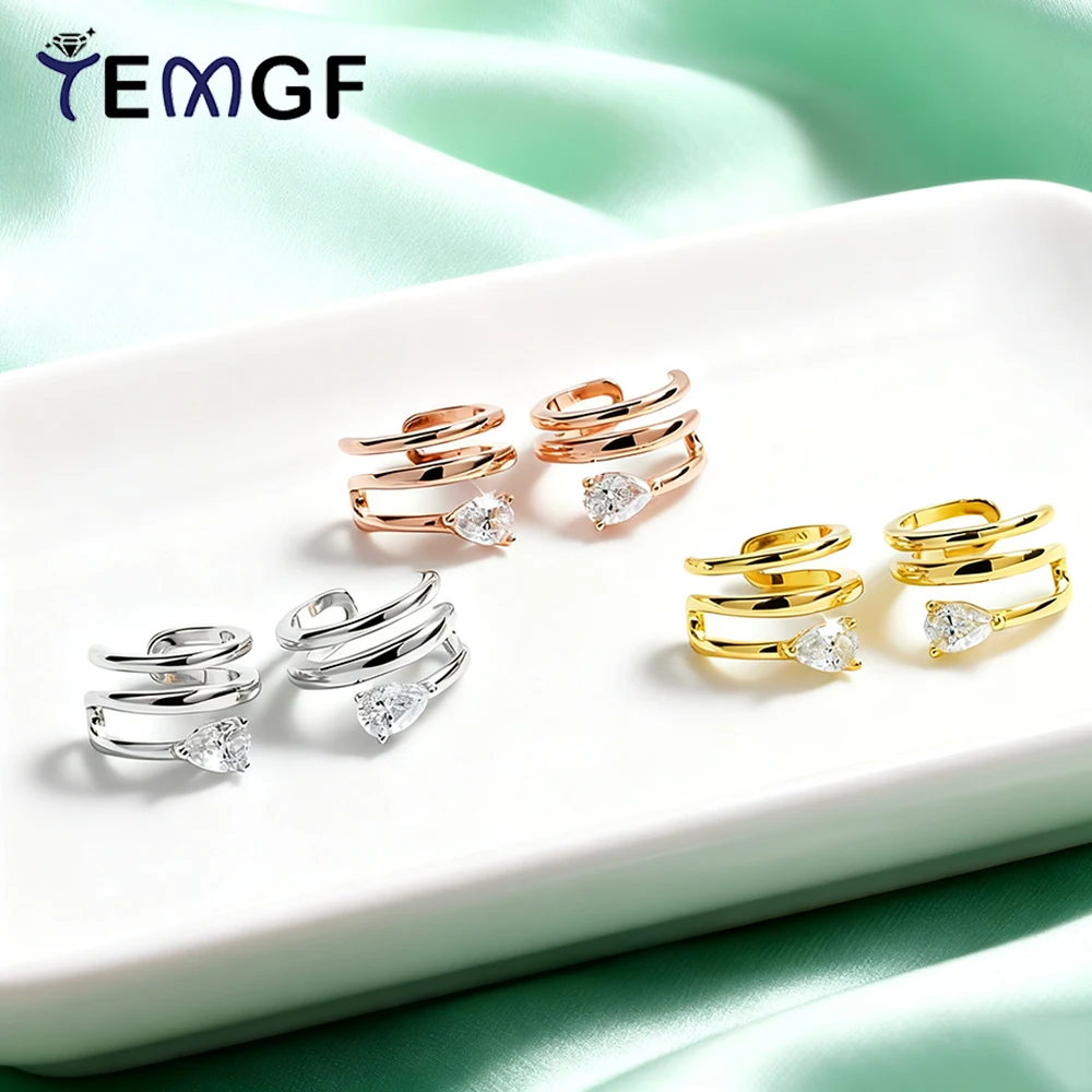 TEMGF Certified 0.5CT Pear Cut Moissanite Ear Clip Earrings for Women S925 Pure Silver Rotate Ear Jewelry Plated 18K Gold Color
TEMGF Certified 0.5CT Pear Cut Moissanite Ear Clip Earrings for Women S925 Pure Silver Rotate Ear Jewelry Plated 18K Gold Color